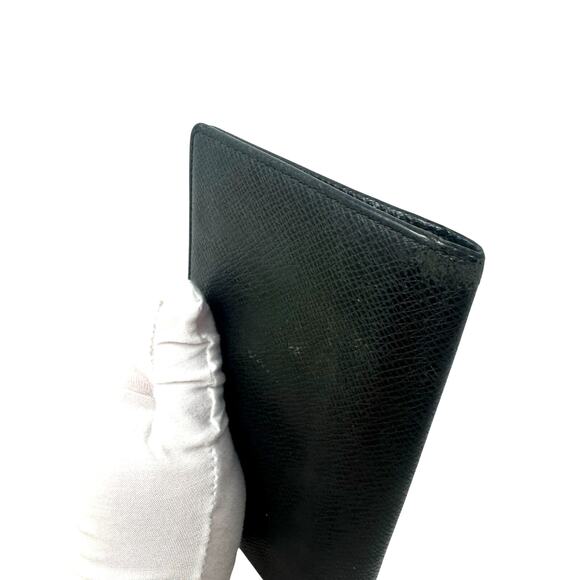 Louis Vuitton LV Taiga Leather Portefeuille Brazza Ardoise Men's Wallet Black - Picture 4 of 11